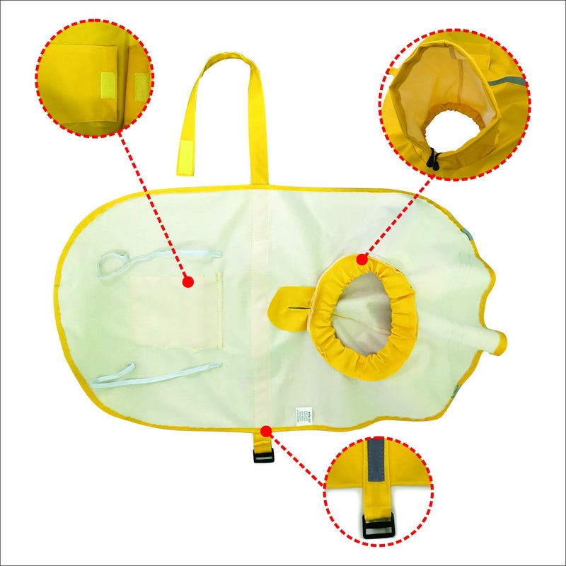 Mikayoo Large Dog Raincoat Adjustable Pet Waterproof Clothes Lightweight Rain Jacket Poncho Hoodies with Strip Reflective(Yellow,XXXL) - Image 3